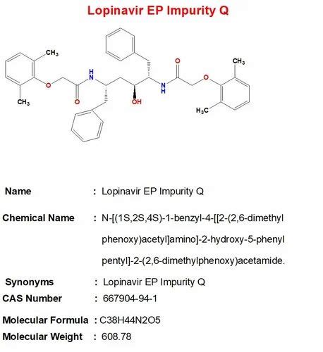 99 Lopinavir EP Impurities 100mg At Rs 350 Mg In Hyderabad ID