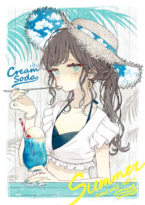 Hat Drink Akakura Straw Hat Ice Cream Hd Phone Wallpaper Rare Gallery