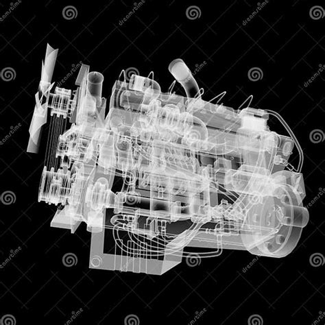 Internal Combustion Engine X Ray Style Stock Illustration