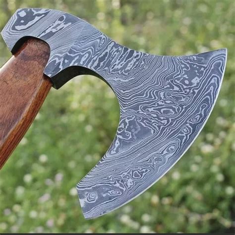 Hand Forged Damascus Steel Hatchet Tomahawk Hunting Viking A Inspire