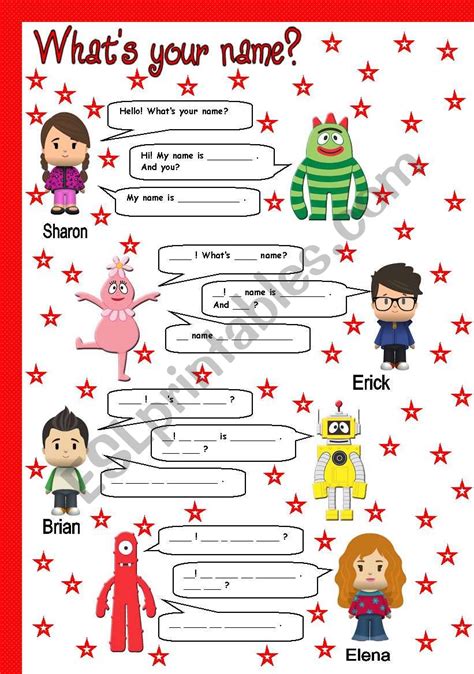 What´s Your Name Esl Worksheet By Soledadgrosso