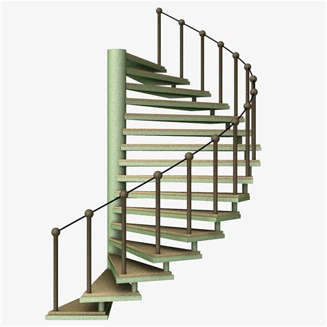 Spiral Staircase 3D Model 5 Obj Fbx 3ds Stl Dwg Dxf Blend