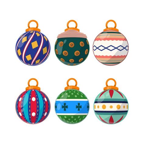 Premium Vector Hand Drawn Christmas Ball Ornaments Set