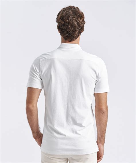 Polo Manga Corta Jersey Cuello Camisero Blanco Pv24