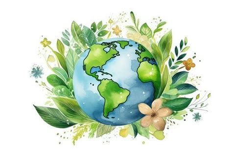 Premium Photo Happy Earth Day With Watercolor Eco Illustration