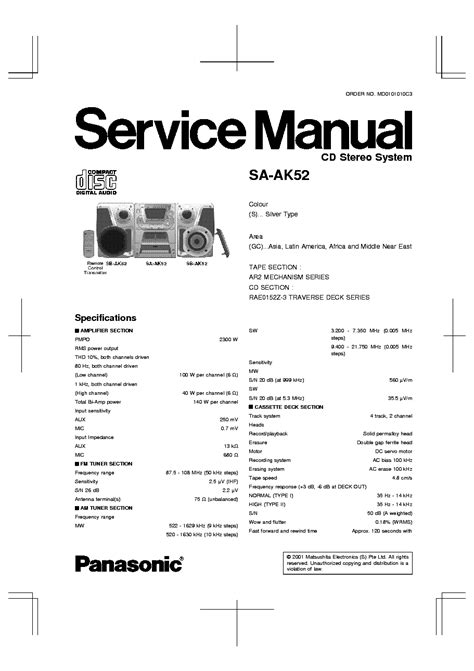 Panasonic Sa Ak 52 Service Manual Download Schematics Eeprom Repair Info For Electronics Experts