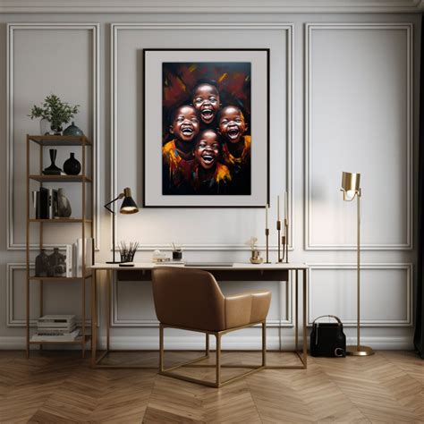 African Children Laughing African Black Art Digital Art African Black