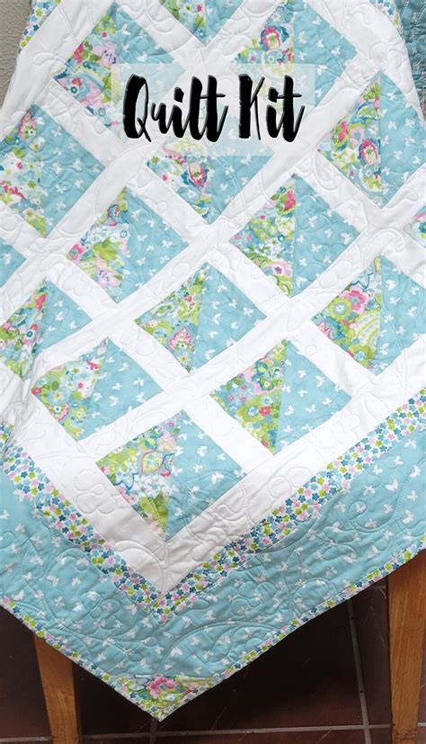 Baby Girl Quilt Kit, Easy Quilt Kit, Beginner Quilt Kit, DIY Quilted ...