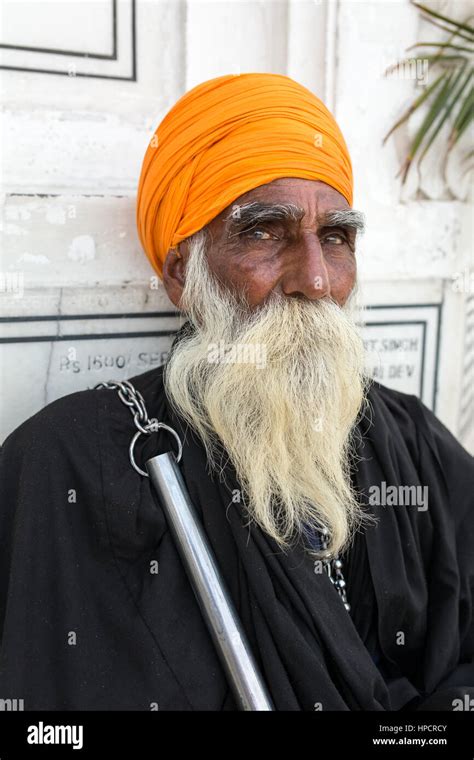 Amritsar India March 29 2016 Portrait Of Indian Sikh Man In Turban