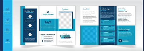 tri fold medical brochure template design modern  clean medical tri