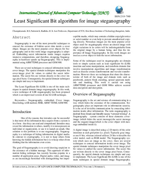 (PDF) Least Significant Bit algorithm for image steganography