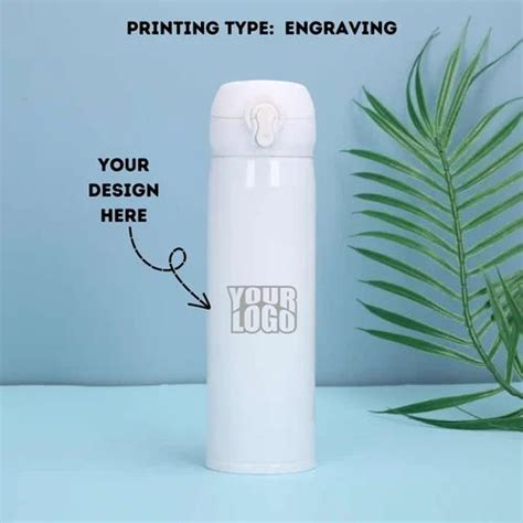 Personalized Engraved Bpa Free White Steel Vacuum Flask Ml At Rs