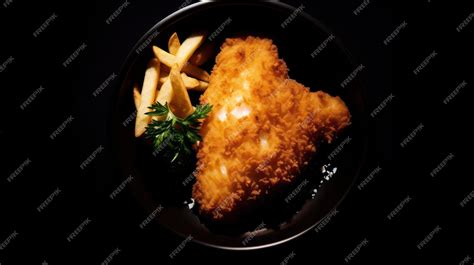 Premium Photo A Plate Of Fried Fish And Fries