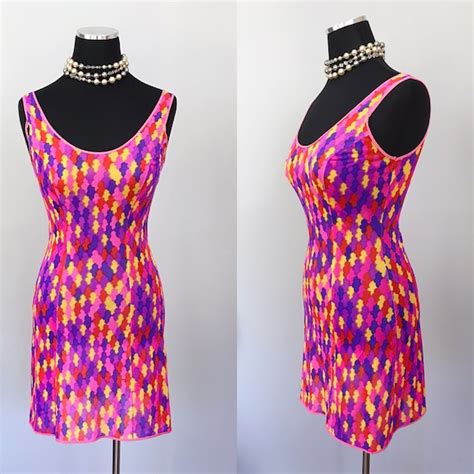 70s Petticoat Slip Lingerie Hot Colours Gem