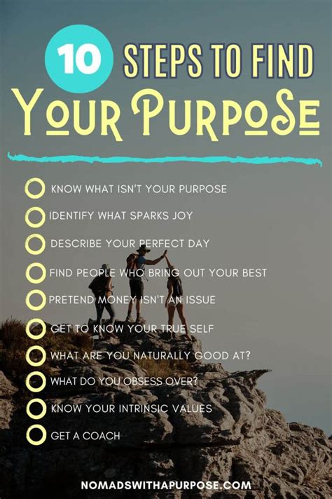 Steps To Find Your Purpose Nomads With A Purpose