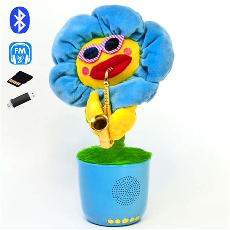 Интерактивная игрушка танцующий Цветок, блютуз колонка с FM радио ...
