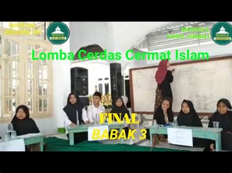 Lomba Cerdas Cermat Islam Di Masjid Jami Al Falah Pondok Asem Babak