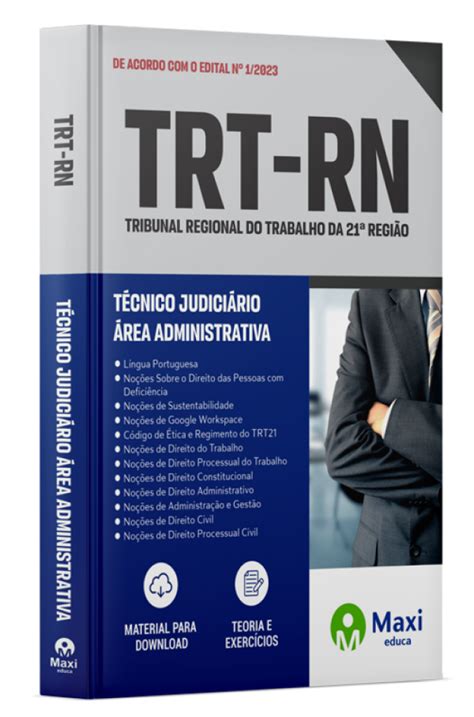 Baixar Apostila TRT RN 2023 Técnico Judiciário Área ADMINISTRATIVA