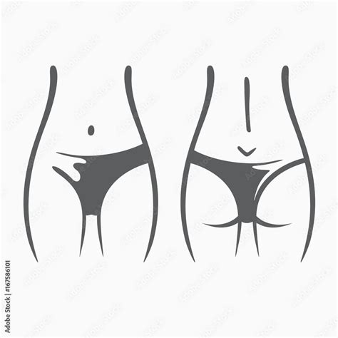 Sexy Fitness Figure Of A Girl Intimate Hygiene Vector Lady Poses Set Lovely Elastic Ass In