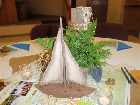 Sailboat Centerpiece Banquet Decorations Welcome Table