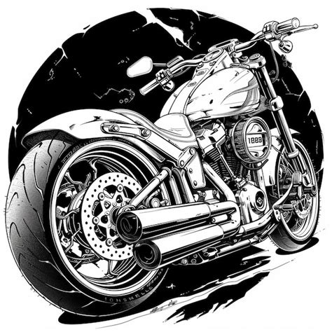 Premium Vector Harley Motorcycle Logo Studio Ghibli Style