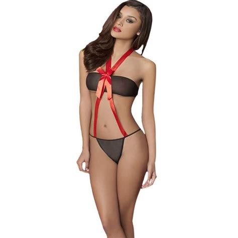 Sexy Lingerie Set Bikini érotique Femmes Lingerie en dentelle transparente Gauze trois points