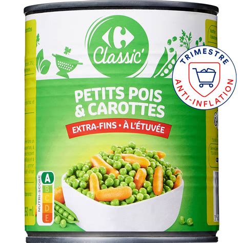 Petits Pois Carottes Extra Fins Carrefour Classic La Boite De G