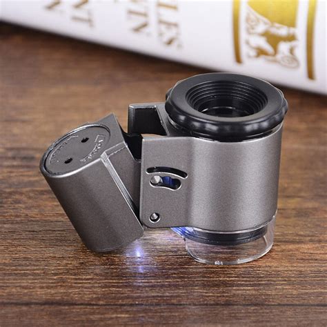 X Handheld Mini Pocket Microscope Loupe Jeweler Magnifier With Led