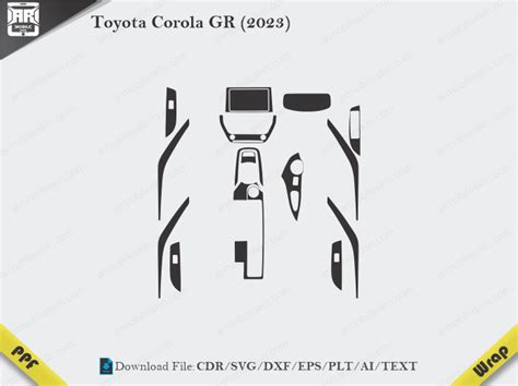 Toyota Corolla Gr 2023 Car Interior Ppf Or Wrap Template Armobileskin