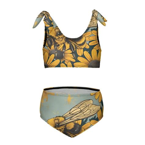 Bee Daisy Flower Girl S 2 Piece Bikini Set Beach Sport Swimsuit Swimwear 10 12Y150cm Walmart