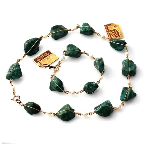 Swoboda Necklace and Bracelet, Cultured Pearl and Amazonite, Pre-1966 ...