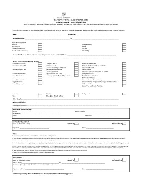 Fillable Online Standard Leave Of Absence LOA USC OIS Fax Email