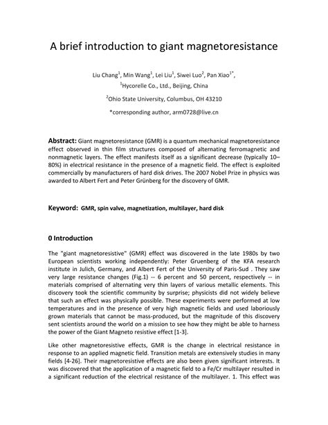 Giant Magnetoresistance Pdf