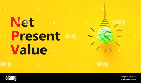 npv net present  symbol concept words npv net present