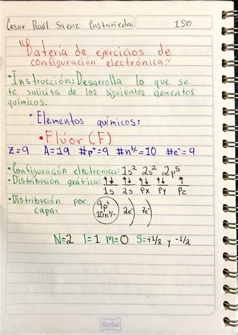 Solution Configuracion Electronica Y Numeros Cuanticos Studypool