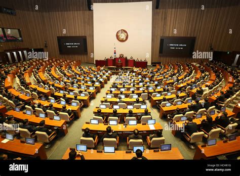 Seoul South Korea Th Dec South Korean Parliament Members Vote