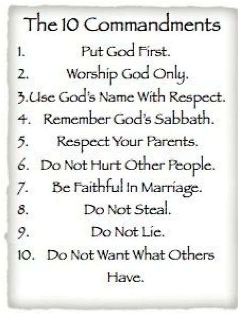 10 Commandments Printables