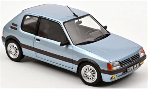 Modellino In Miniatura Peugeot 205 1 18 Norev Gti 1 6 Blu 1988