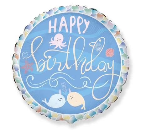 Runder Geburtstagsballon Happy Birthday Narwalwelt Cm Angebote