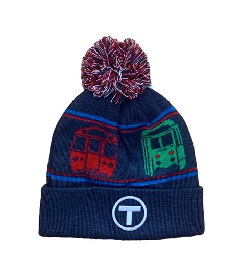 Adult Boston MBTA Winter Pom Pom Hat – Sidetrack Products