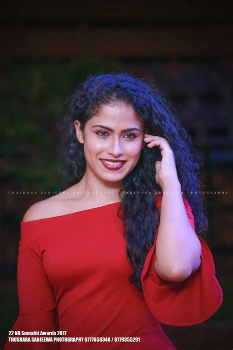 Sandani Fernando Hot In Red Dress