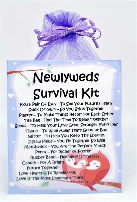 Newlyweds Survival Kit Lilac Unique Fun Novelty Wedding Etsy