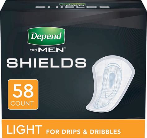 Depend Incontinence Shields For Men Light Absorbency 58