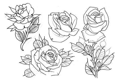 rose tattoo flash art