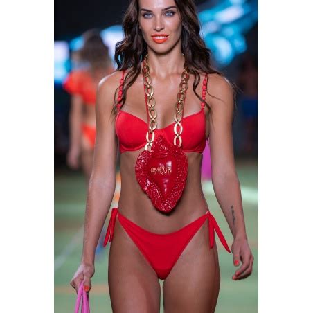 Balconette Bikini With Underwire Underwire Slip Flakes Solid Color Size S Color Red