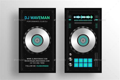 Digital Dj Business Card Psd Template Print Templates Graphicriver