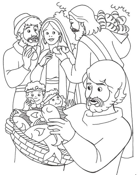 Loaves And Fishes Coloring Page at GetColorings.com | Free printable ...