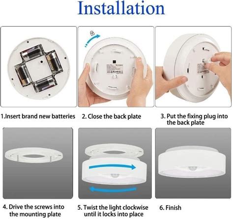 Motion Sensor Ceiling Light Battery Operated Yurnero Battery Powered