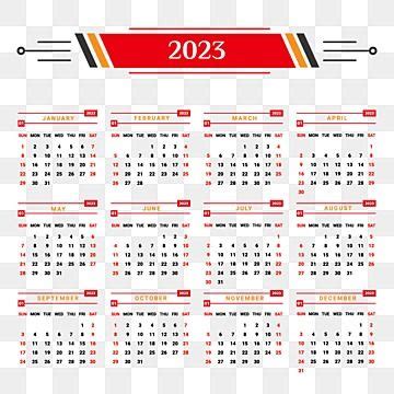 2023 Calendar Planner Vector Hd Images, 2023 Calendar With Red And ...