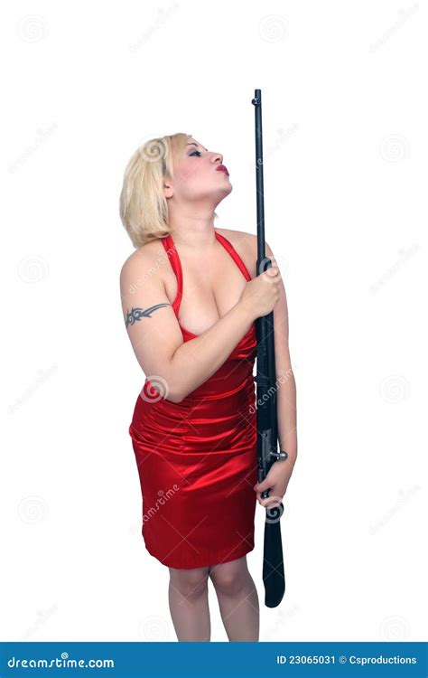 Beautiful Blonde With Military Rifle 2 Stock Image Image Of Individual Hugging 23065031